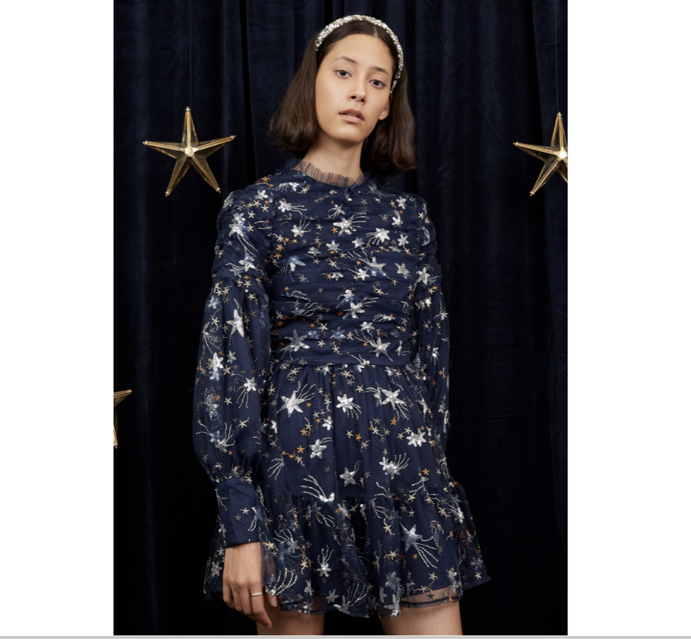 knee length dresses for ladies Shooting Stars Beaded Mini Dress – Cattivo main image 0