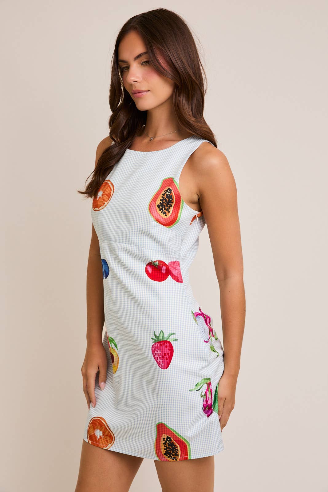 fruit print mini dress Garden Fruit Mini Dress White Size L from Hello Molly